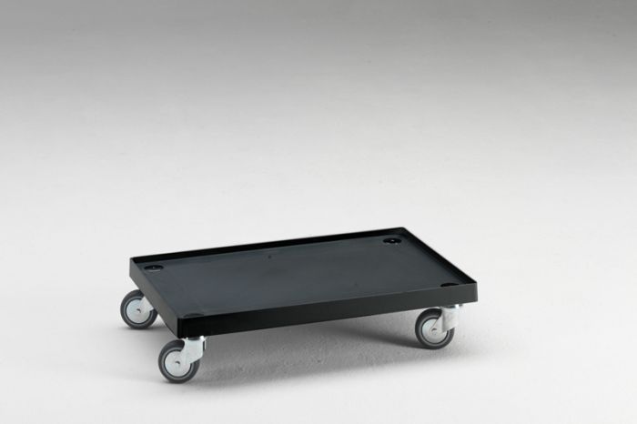 Chariot pour bac plastique fermé 600x400 mm noir, 150 kg