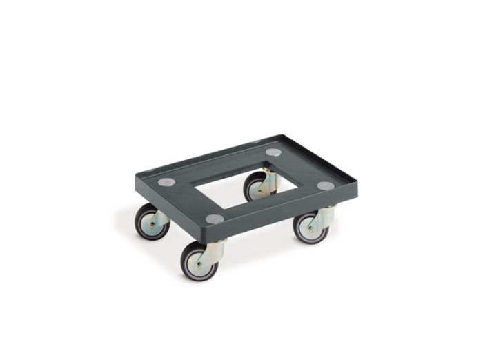 Chariot pour bac plastique 400x300 mm noir, 100 kg