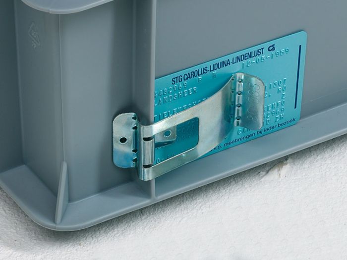 Porte étiquette métal pour bac plastique - à clipser