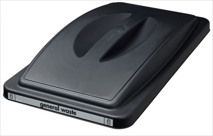 Couvercle poubelle ECOSORT pour déchets réciduels, avec poignée, noir