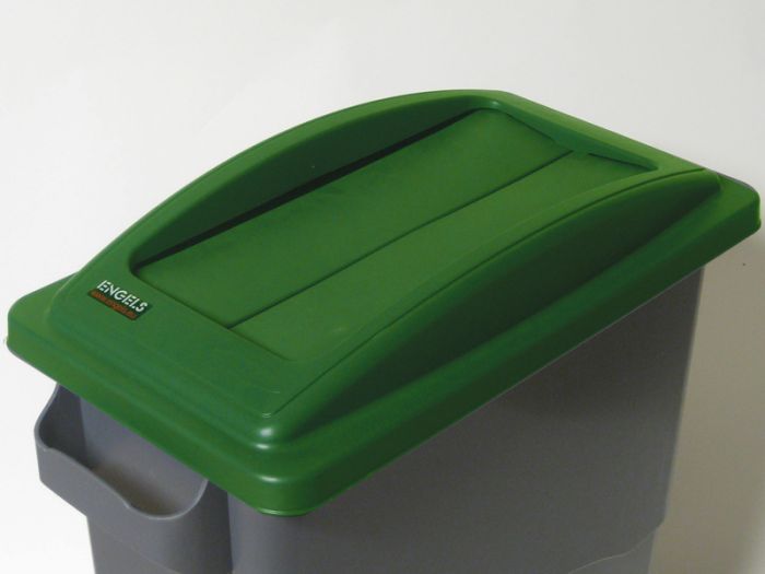 Couvercle à double clapet pour poubelle Ecosort VERT