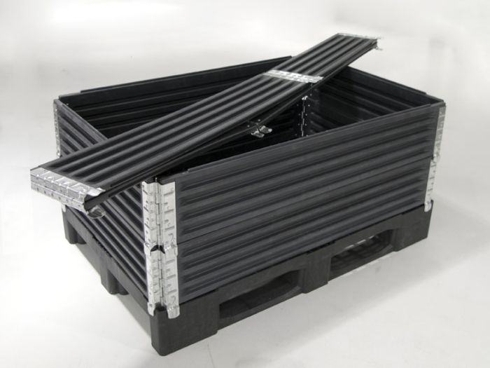Réhausse plastique adaptable sur palette Europe, hauteur 200 mm