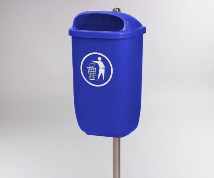 Poubelle extérieure murale 50 litres bleue CITY