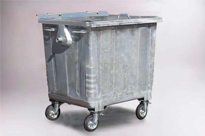 D'OCCASION Conteneur poubelle métallique 1100 litres 