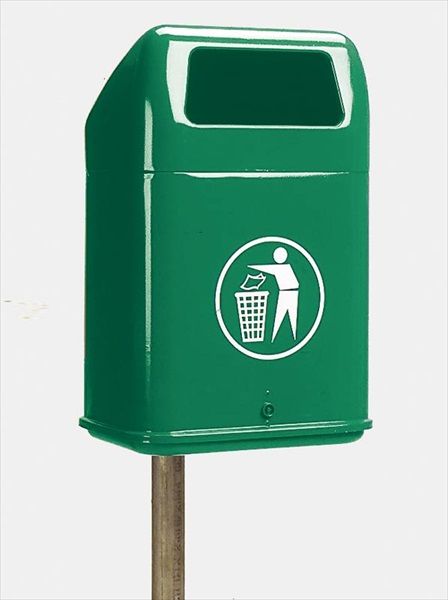 City poubelle 60 liter ignifugée vert