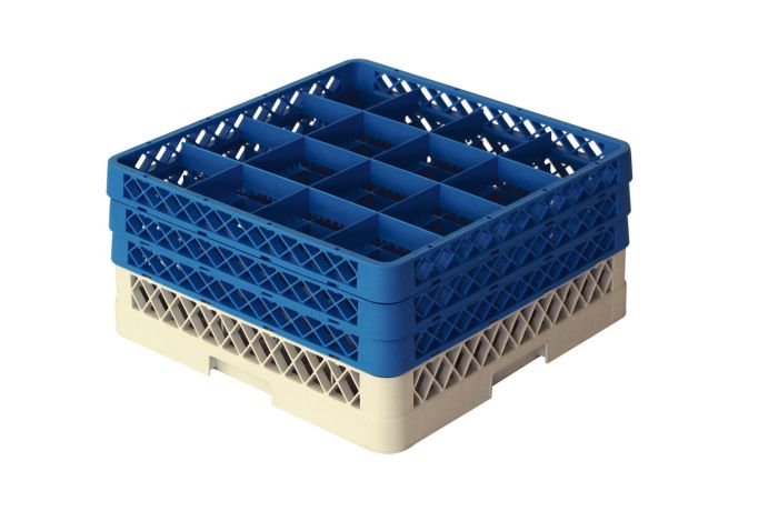 Casier lave-vaisselle 500x500x220 mm avec 3 rehausses pour verres avec pieds max ø112 mm