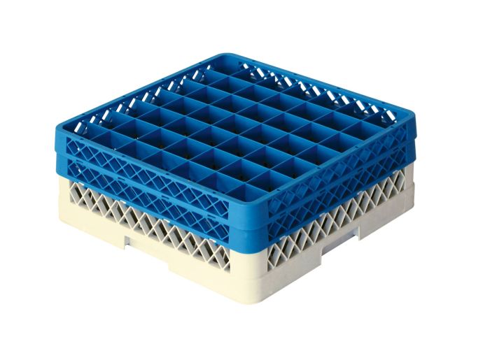Casier lave-vaisselle professionel 500x500x180 mm avec 49 compartiments ø63