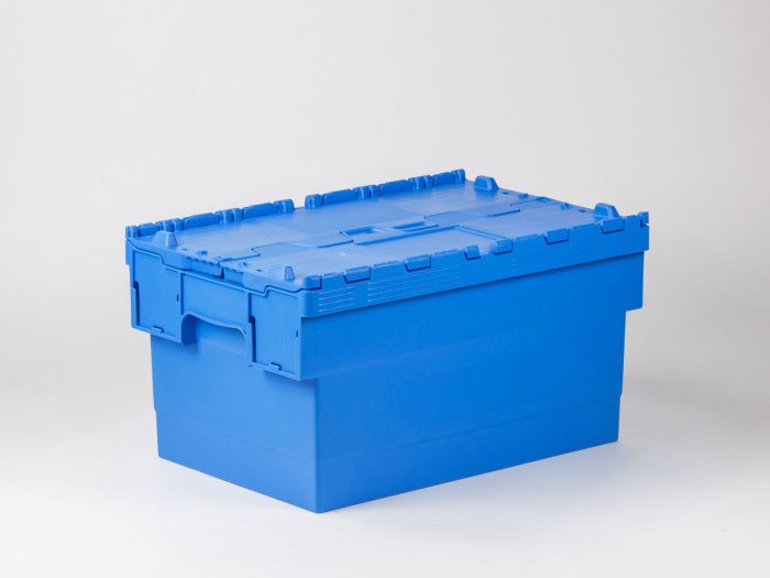 Bac navette avec couvercle 600x400x320 mm 55L Distribox BLEU
