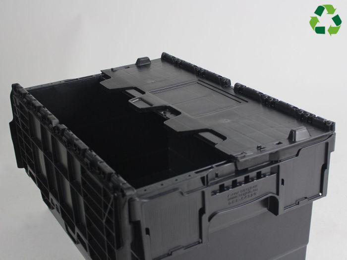 Caisse de transport avec couvercle crocodile 60x40x32 cm 55 litres Distribox NOIR - NOIR