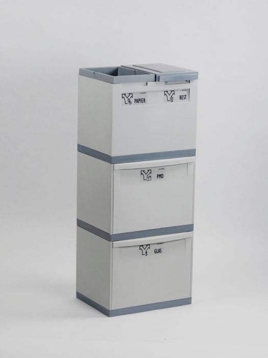 4 Fractions module 90 litres, gris 400x300x1050 mm