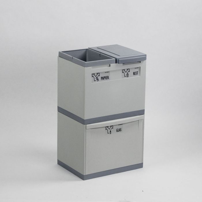 3 Fractions module 60 litres, gris 400x300x700 mm