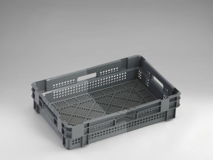 Bac gerbable emboitable alimentaire ajouré 600x400x140 mm 28 lt