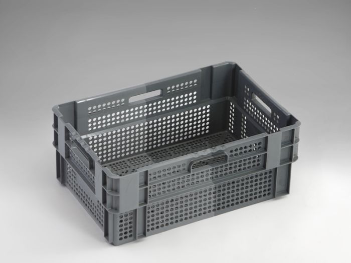 Bac gerbable emboitable alimentaire ajouré 600x400x240 mm 48 lt