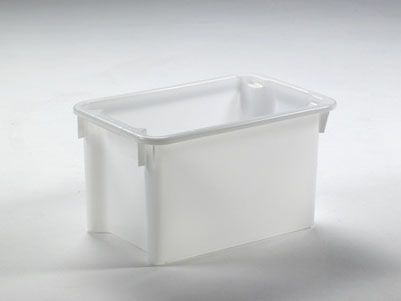 Caisse alimentaire gerbable emboitable 600x400x330 mm 50L BLANCHE