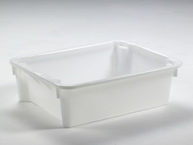 Caisse alimentaire gerbable emboitable 800x600x220 mm 80L BLANCHE