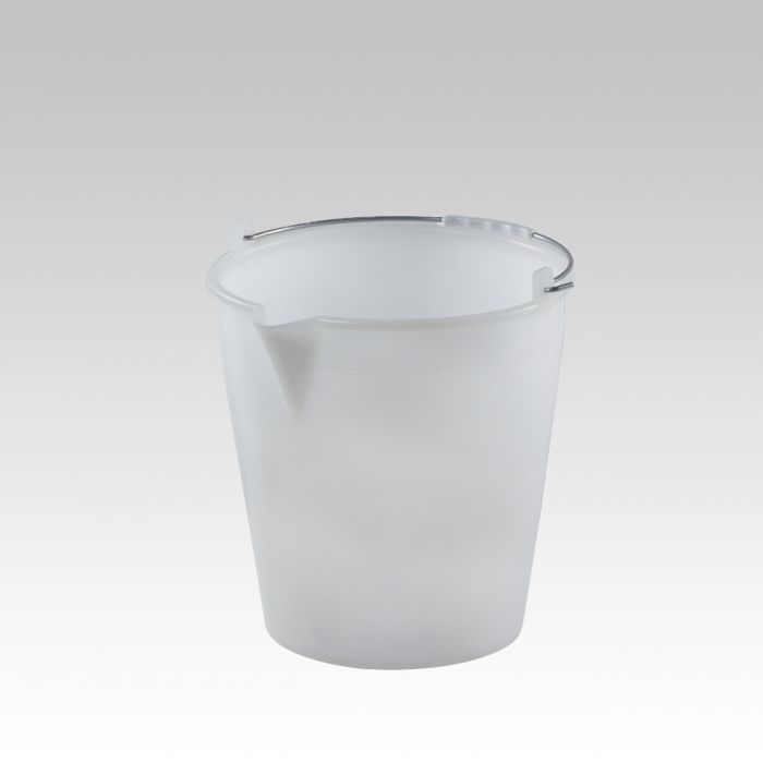 Seau à bec verseur en plastique alimentaire 15 lt ø280x320 mm blanc