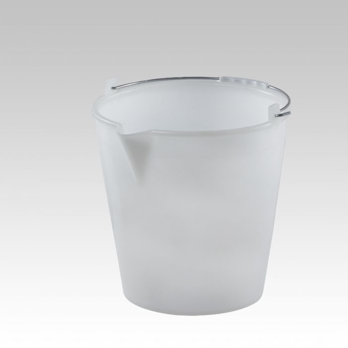 Seau à bec verseur en plastique alimentaire 18 lt ø370x340 mm blanc