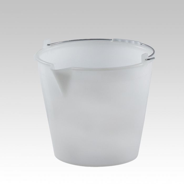 Seau à bec verseur en plastique alimentaire 21 lt ø380x340 mm blanc