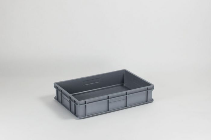 Caisse plastique gerbable alimentaire 600x400x130 mm 26L Classic GRIS