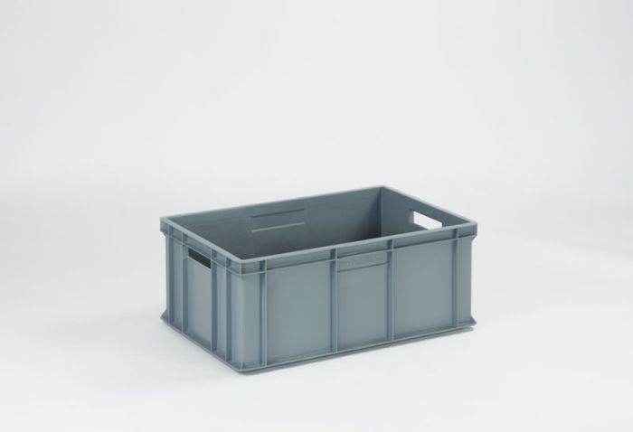 Caisse plastique gerbable alimentaire 600x400x240 mm 47L Classic GRIS