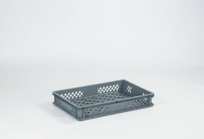 Bac plastique plat gerbable ajouré alimentaire 60x40x9 cm 18 litres Perfobox