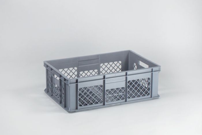 Bac plastique alimentaire gerbable ajouré 600x400x200 mm 40 lt gris