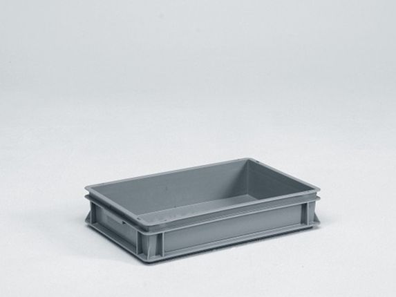 Bac alimentaire gerbable norme Europe 600x400x120 mm 20L Normbox GRIS
