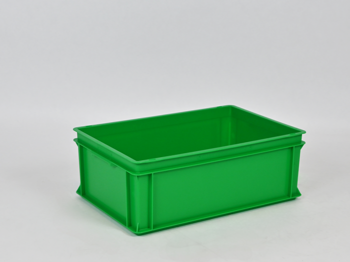 Bac plastique gerbable norme Europe alimentaire 60x40x22 cm, 40L, VERT