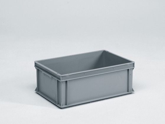 Bac plastique gerbable norme Europe alimentaire 600x400x220 mm 40L Normbox GRIS