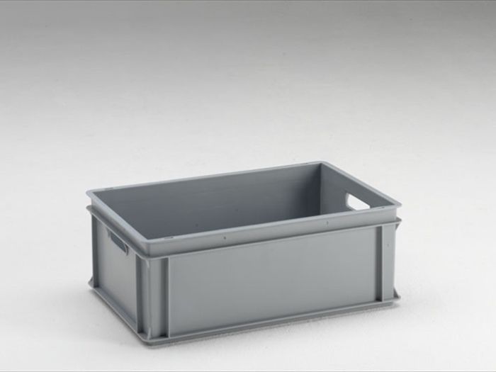 Bac alimentaire gerbable norme Europe 600x400x220 mm 40L Normbox GRIS