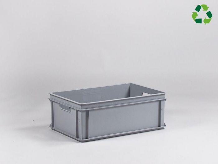Bac gerbable E-line 600x400x220 mm 40L GRIS PP recyclé