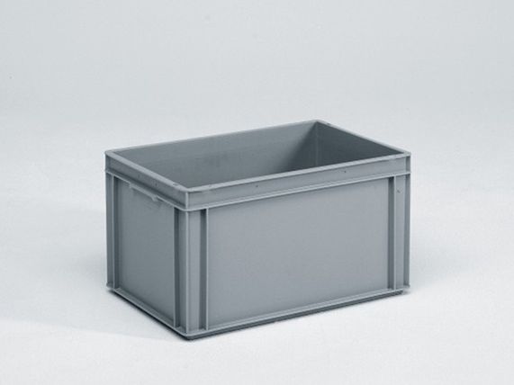Bac alimentaire gerbable norme Europe 600x400x325 mm 60L Normbox GRIS