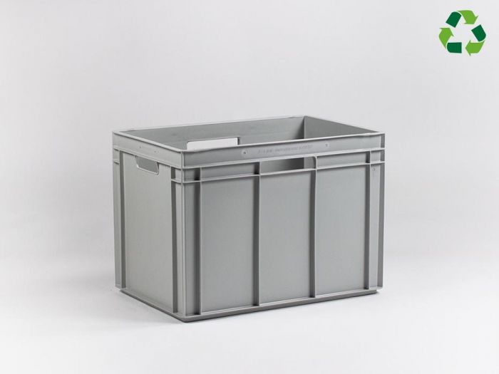Caisse plastique empilables norme Europe 600x400x430 mm 90L Normbox E-line GRIS