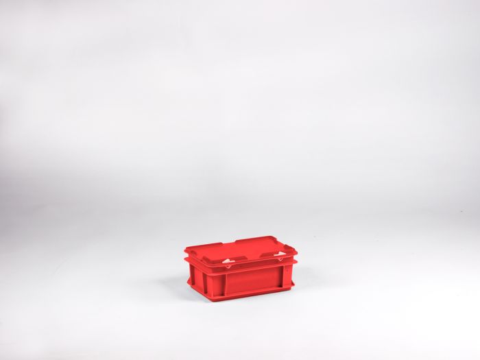 Caisse plastique avec couvercle 300x200x133 mm 5 litres ROUGE