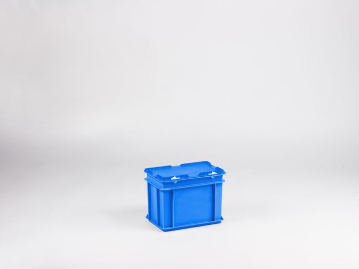 Caisse plastique avec couvercle 300x200x230 mm 9 litres BLEU