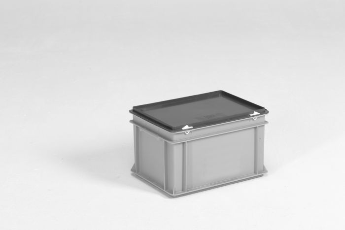 Bac plastique gerbable avec couvercle E-Line 400x300x235 mm 20 lt