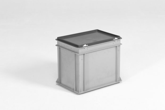 Bac plastique gerbable avec couvercle E-Line 400x300x340 mm 30 lt