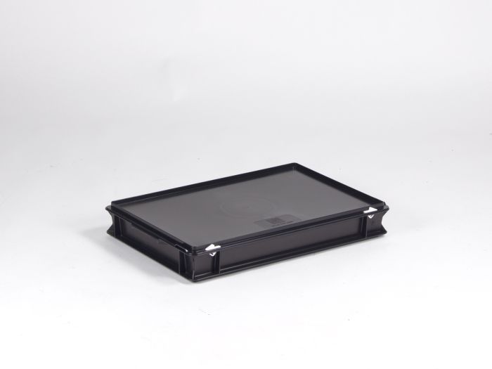 Bac gerbable ESD avec couvercle 600x400x85 mm 14 litres