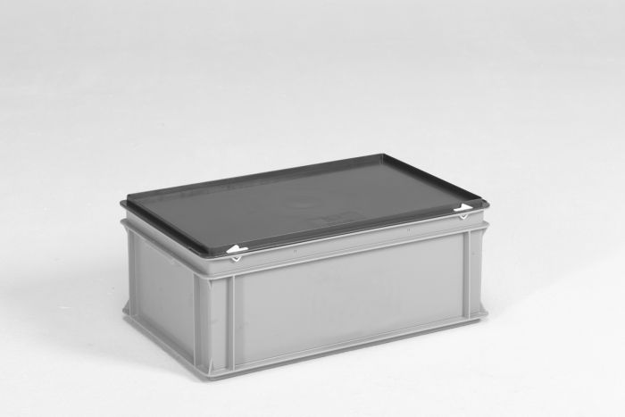 Bac gerbable avec couvercle 600x400x240 mm 40 litres GRIS