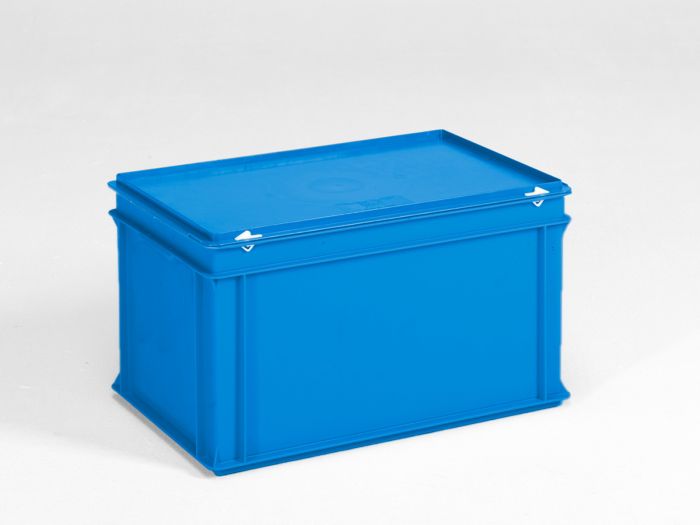 Caisse plastique avec couvercle 600x400x340 mm 60 litres BLEU