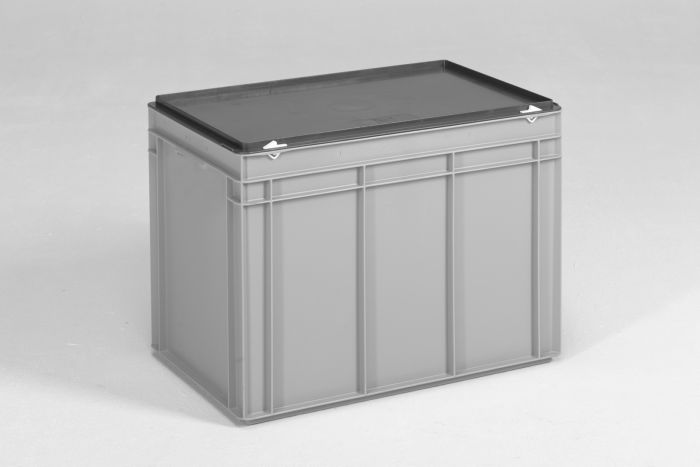 Bac gerbable avec couvercle 600x400x440 mm 90 litres GRIS