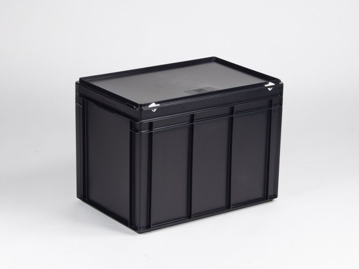 Bac gerbable ESD avec couvercle 600x400x435 mm 90 litres