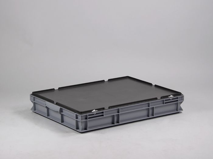 Grande caisse plastique avec couvercle 800x600x120 mm 45L