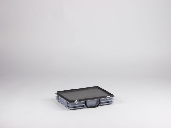 Mallette de transport plastique plate 400x300x80 mm 6L GRIS