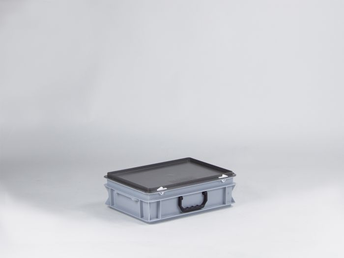Mallette en plastique E-Line 400x300x135 mm 10 lt 1 poignée, GRIS