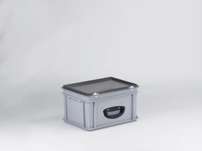 Mallette de transport 400x300x235 mm 20L poignée charge lourde, GRIS