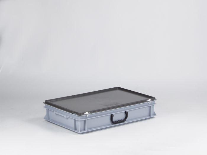 Mallette en plastique E-Line 600x400x135 mm 20 lt 1 poignée, GRIS