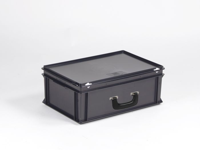 Mallette de transport ESD 600x400x235 mm 40L poignée charge lourde
