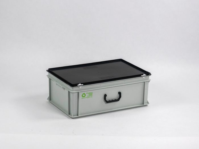 Mallette de transport plastique 600x400x235 mm 40L GRIS-NOIR