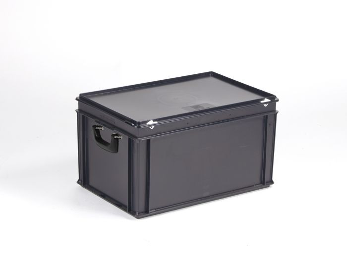 Malle gerbable ESD 600x400x335 mm 60L poignées alu